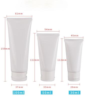 China 50ml 100ml Cosmetic White Plastic Tube For Facial Detergent Hand Cream for sale