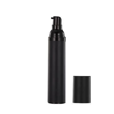 China Cosmetic 15ml 30ml 50ml luxury matte pp frosted black airless plastic lotion pump bottle for skin care cosmetic packaging for sale