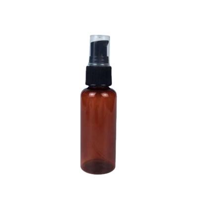 China 50ml Hotel Cosmetic Plastic Bottle Shower Gel PET Brown Empty Lotion Shampoo Bottle for sale