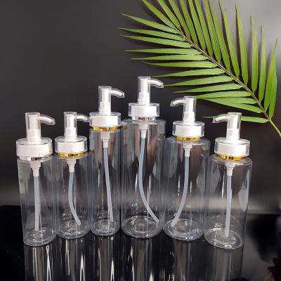 China 150ml 200ml 250ml 500ml Cosmetic Bottle 150ml 200ml 250ml 500ml Clear Plastic Pump Pet Face Lotion Cosmetic Detergent Bottles for sale