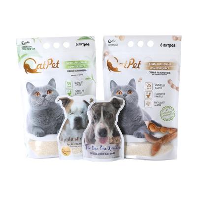 China Recyclable Custom Printed Pet Treat Dry Food Holder Up Bags 2KG 5KG 10KG Zipper Resealable Pet Cat Dog Snack Food Packaging Bags for sale