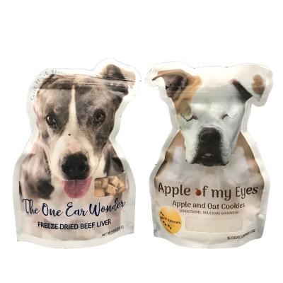 China Custom Shape Design Packaging Zipper Pouch Pet Food Packaging Bag Moisture Proof Snacks Dog Treat Bag Pet Food Bag for sale