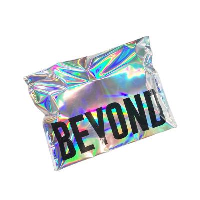 China Self Adhesive Holographic Metallic Glitter Foil Seal Mailing Mailing Bags Rainbow Metallic Self Adhesive Foil Envelopes Messenger Bags for sale