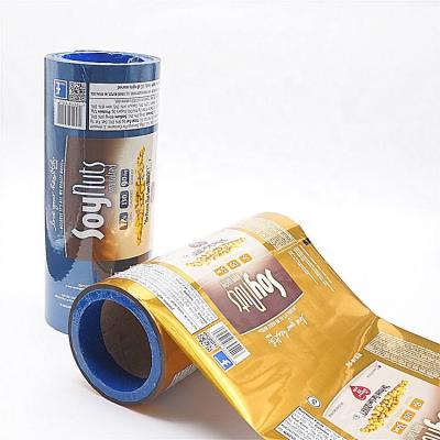 China Factory Price Mositure Film Wholesale Moisture Proof Matte Printed BOPP Barrier Metallized Plastic Roll Film For Popcorn Fried Food Packaging for sale