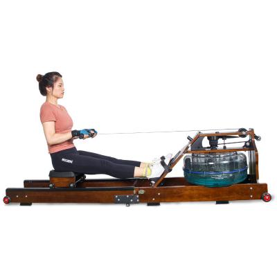 China Home Use Water Resistance Rowing Machine Indoor Folding Wooden Rowing Machine Machine with LCD Monitor for sale