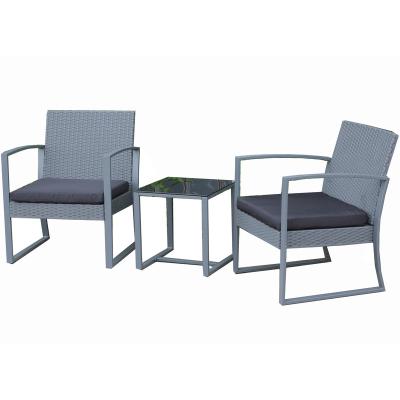 China Outdoor Weather Furniture Patio Furniture 3 Piece Bistro Set, PP injection.outdoor plastic rattan furniture garden furniture wicker sofa set with cushion. for sale