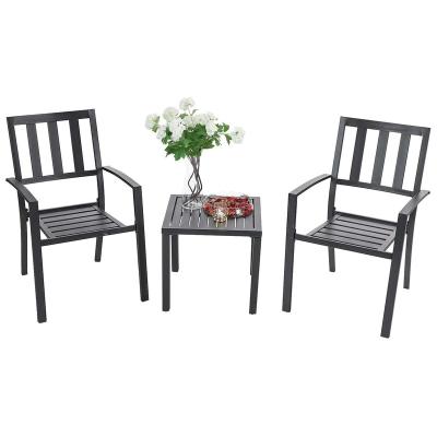 China Weather Resistant Patio 3 Piece Bistro Coffee Table Set, Outdoor Furniture Garden Furniture Sofa Chair Set for sale