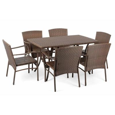 China K.d sturcture outdoor 7 piece wicker dining set, outdoor wicker rattan garden furniture sofa chair set. for sale