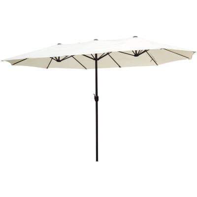 China Wide Coverage 15 Feet Double Canopy Patio Umbrella, Double Sided Patio Umbrella Market Wide Outdoor Umbrella With Crank Water UV Resistant Proof for sale