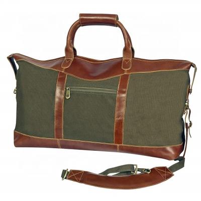 China ENGLAND STYLE Canvas Travel Duffel Duffle Bag Leather Weekend Bag Women/Men for sale