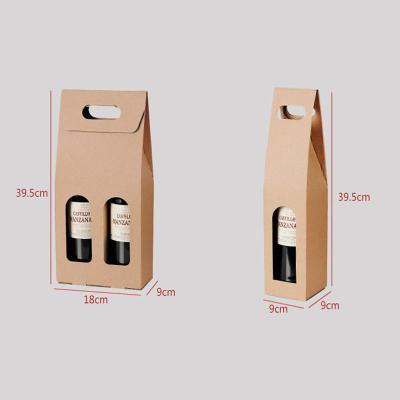 China Recyclable Kraft Paper Wine Bags Hot-stamping Logo Package Oliver Oil Champagne Bottle Carrier Gift Holder for sale