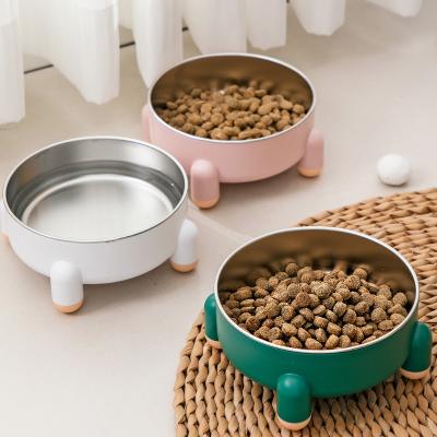 China Sustainable Wholesale Custom Pet Feeding Cat Feeder Stainless Steel Portable Dog Food Water Bowl for sale