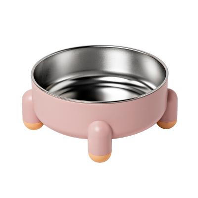 China Sustainable Custom Double Wall Vacuum Insulated Pet Feeding Stainless Steel Dog Bowls for sale