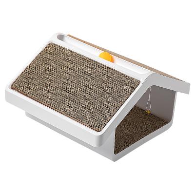 China Stocked Custom OEM ODM Pet Supply Indoor Relax Cardboard Cat Bed Scratch Cat House Scratcher for sale