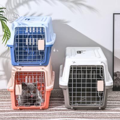 China 2022 New Fashion Airline Pet Carrier Large Dog Stored Cat Travel Portable Carrier Cage Shipping Approved Box for sale