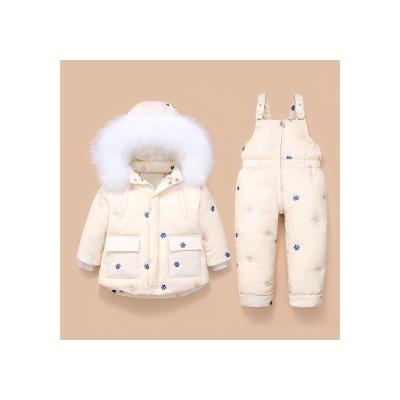 China Keep Warm And Windproof Hot Selling Children Down Jacket And Overalls Pink Snow One Piece Infant Suit for sale