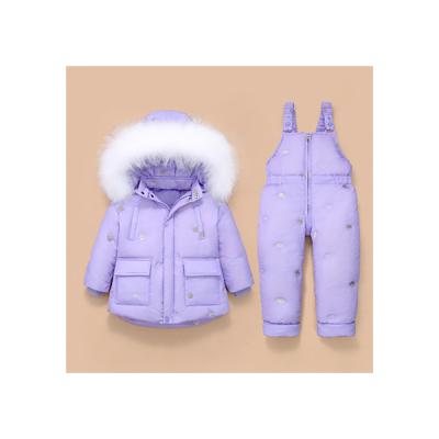 China Keep Warm Hooded Infant Suit Winter Raincoat Children Snow Windproof Down Casual Jacket Sets for sale