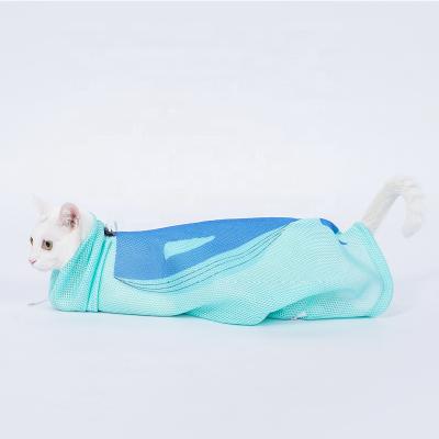 China Hot Selling Viable Cat Shower Bag Adjustable Anti-scratch Anti-bite Cat Bathing Washing Bag Grooming Bag for sale