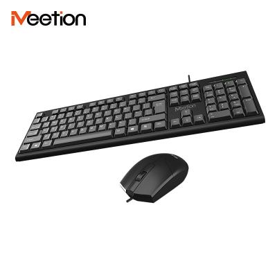 China Waterproof PC C100 Computer Accessories Desk Wired Keybord And Mouse Kit Set Keyboard Mouse Combos With Mouse for sale