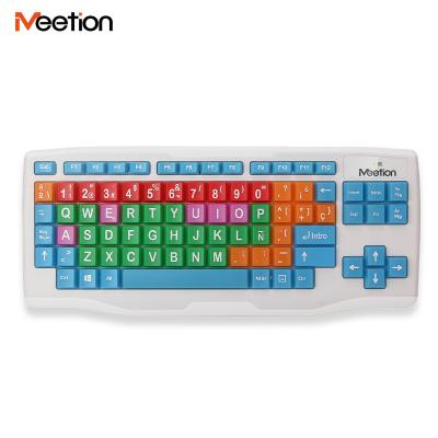 China Plug and Play WK800 Colorful Big Large Letter Keys 2.4G Wireless Computer Keyboard with Big Buttons for Kids for sale