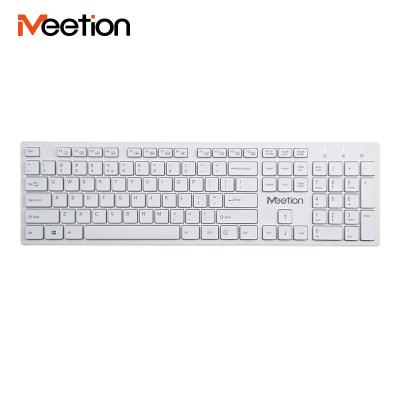 China 2021 Wireless Cheap Waterproof Ultra-thin Stylish Computer White Connection WK841 Azerty 2.4 GHz Usb Ergonomic Wireless Keyboard for sale