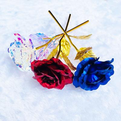 China Wholesale Valentine's Day Artificial 24k Gold Foil Rose Flower Mothers Day Gift Wedding Decoration Valentine Girlfriend Gift for sale