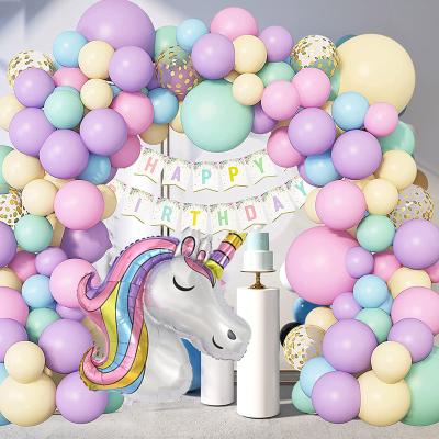 China Party Festival Supplies 147Pcs Unicorn Birthday Balloons Arch Garland Kit Happy Birthday Banner for Girls Unicorn Birthday Party Decorations Baby Shower for sale