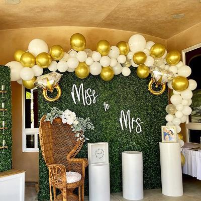 China Festival Decoration 112Pcs Balloon Arch Garland Kit White Gold Latex Balloons Kit For Shower Wedding Anniversary Birthday Engagements Party for sale