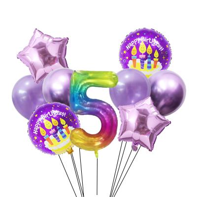 China 9Pcs 32Inch Birthday Party Foil Digital Number Balloon Set Used For Birthday Events Graduation Birthday Decoration for sale