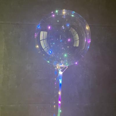 China Party Festival Supplies Wholesale 24inch Bobo Balloon With LED Light Transparent Wide Mouth Bobo Balloon For Christmas Wedding Birthday Party Decoration for sale