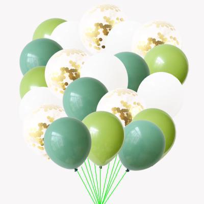 China Party Decorations 12inch 60Pcs Olive Green Gold Balloons Gold Confetti Balloons Set For Baby Shower Wedding Birthday Party Decorations for sale