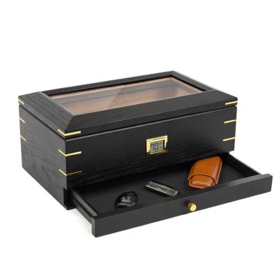 China Wholesale Cigar Humidor 60~90 Cigars Holder Luxury Box Morden Maker Wooden Cigar Box Humidor Gift For Groomsmen for sale