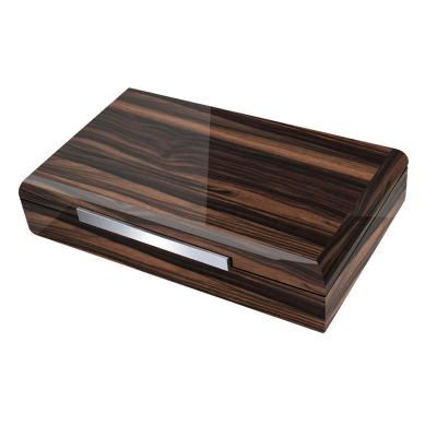 China Morden Luxury Customize Ebony Finishing Wooden Cigar Humidor Gift Box With Adjustable Dividers Holds 120 Cigars for sale