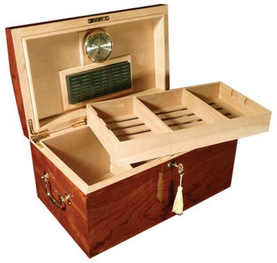 China Wholesale American Style Customize Handmade Humidor Cabinet Cigar Box Hold 150 Cigars Spray Lacquer for sale