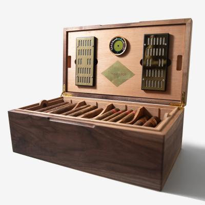 China American Style Maker Customize 100 Cigar Humidor Cigar Box with Cedar Mahogany and Digital Hygrometer. for sale