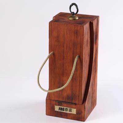 China Wholesale Wooden Package Wine Box Extremely Rich Handmade Spray Matt Lacquer With Handle For Single Bottle for sale