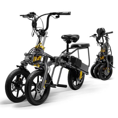 China Aluminum alloy 48v battery outdoor dual ebike adult 500w foldable electric scooter 3 wheel for sale