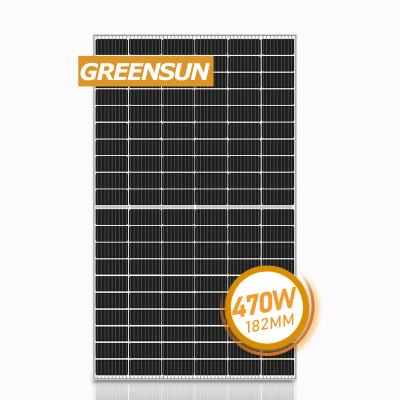 China Mono Cell 460w 500w PV 400w 450w Solar Power System Greensun Solar Panel Solar Power System Placa Half Solar Panel Price for sale