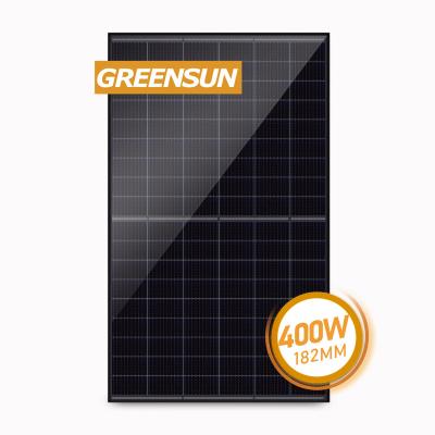 China European warehouse 166 Greensun solar power system solar panels 182 210 410w 400w 420w all black staggered module for sale