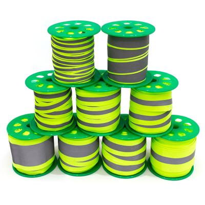 China Tearable High Visibility Safety Tape Flame Retardant Warning Reflective Material Tape for sale