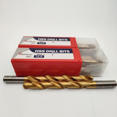 China Cleveland Skh-51 m2 Hss Metal Titanium Coated Left Hand Tin Twist Drill Bits Sets for Wood for sale