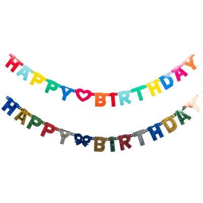 China Happy Birthday Paper Letters String Flag Party Color Banner Garland Decoration S01305 for sale