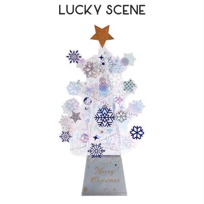 China PET Crystal Christmas Tree Greeting Postcards Gjc 3D Christmas Blessing Gifts Card Christmas Message Card S01174 for sale