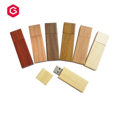 China Free Sample 8GB New Product Metal USB Sliding Lid Wood USB Wooden Flash Drive for sale