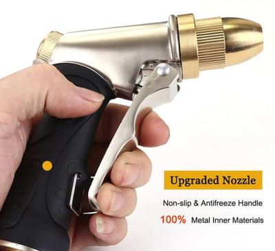 China Full Brass Spout & Custom Non-Slip Ergonomic Adjustable Trigger Heavy Duty Garden Spray Nozzle Meta Hand Grip ABS Hand Grip Garden Hose Spout for sale