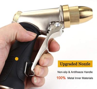 China Full Brass Spout & ABS Non-Slip Ergonomic Handle Guaranteed Quality 100% Heavy Duty Meta Garden Hose Nozzle Head Sprayer for sale