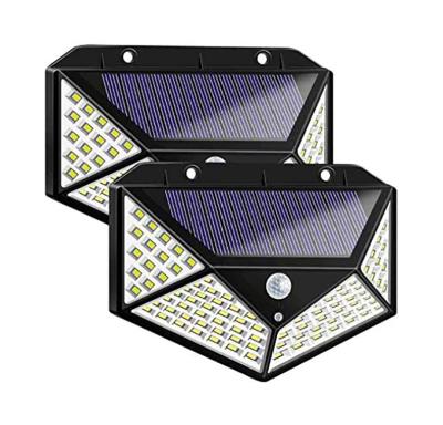 China IPv65 Suitable Price Four-sided Luminous Decoration Wall Solar Garden Light With Movement for sale