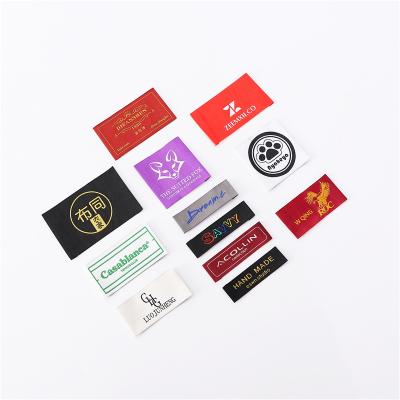 China Damask Woven Patch Shoe Accessories Fashionable Cheap Washable Textile Two Fold Woven Label for sale