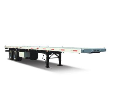 China Truck Trailer Price 2 Axle Flat Bed Semi Trailer Best For Haul Flat Bed Semi Trailer 20/40 Foot Semi Truck Flatbed Trailer for sale