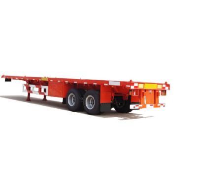 China Truck Trailer 2 Axle Flat Bed Truck Semi Trailer 20 Load / 40 Feet Transport Container Semi Truck Flat Bed Trailer Flat Bed Trailer for sale